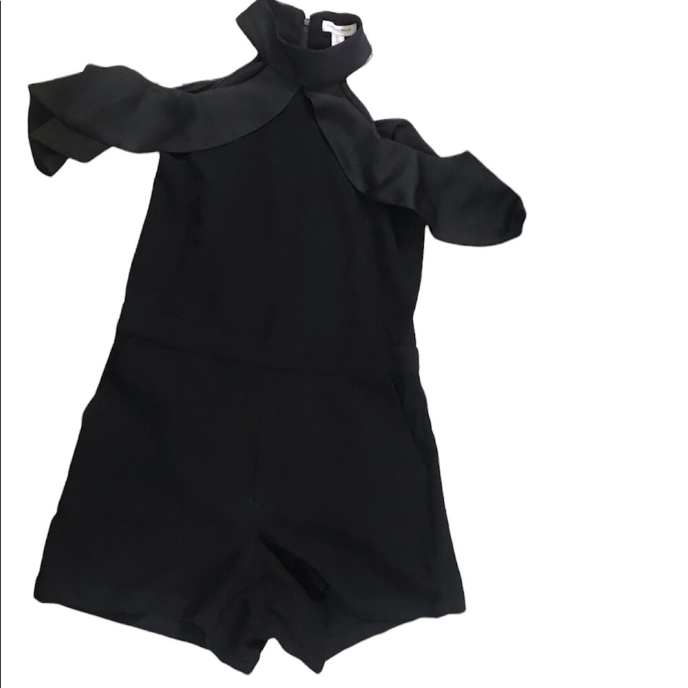Black Cold Shoulder Classy Dressy Romper